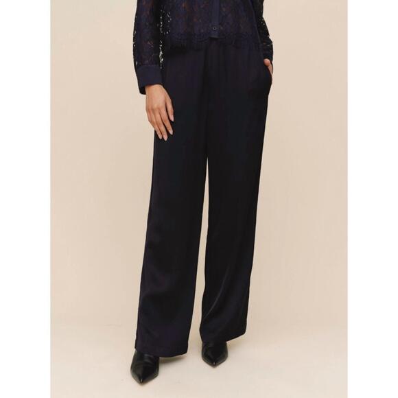 NEW BELLA DAHL women's sleek clean wide leg pants in midnight sky